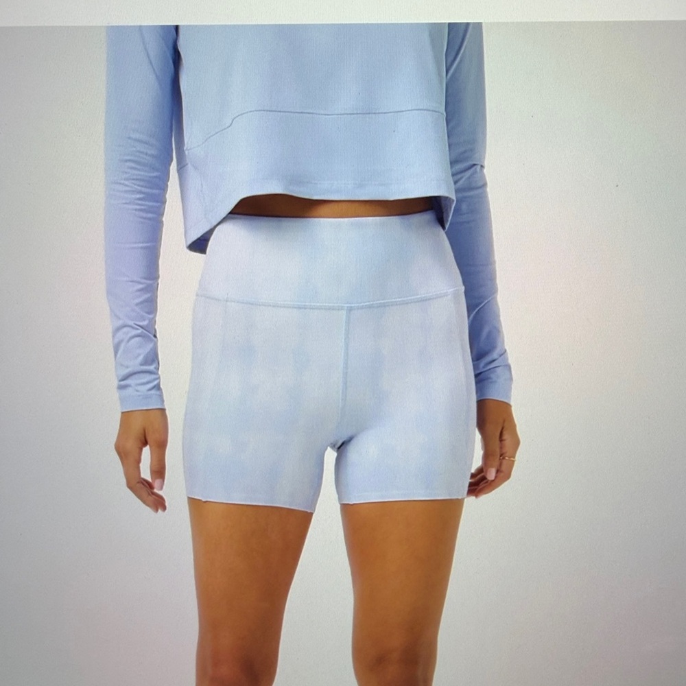 Travis Mathew Light Blue High-Rise Bike Shorts